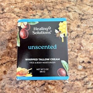 Healing Solutions Whipped Tallow Cream - Unscented Face & Body Moisturizer w/box